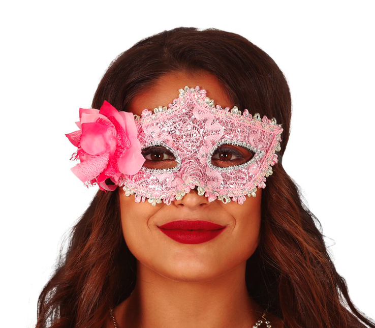 Máscara Flor Rosa