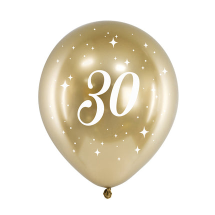 Globos 30 Años Oro 30cm 6pcs