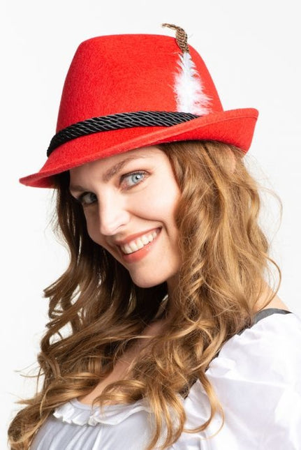 Oktoberfest Sombrero Tiroler Baviera Rojo