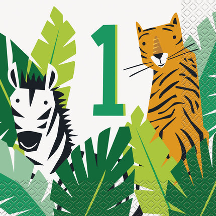 Servilletas Animales Safari 1 Año 33cm 16pcs