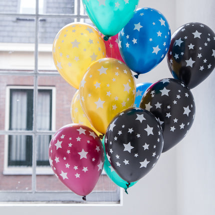 Globos de Colores Estrellas Metálicas 30cm 12pcs