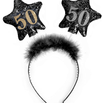 Diadema 50 Años Estrellas Negro