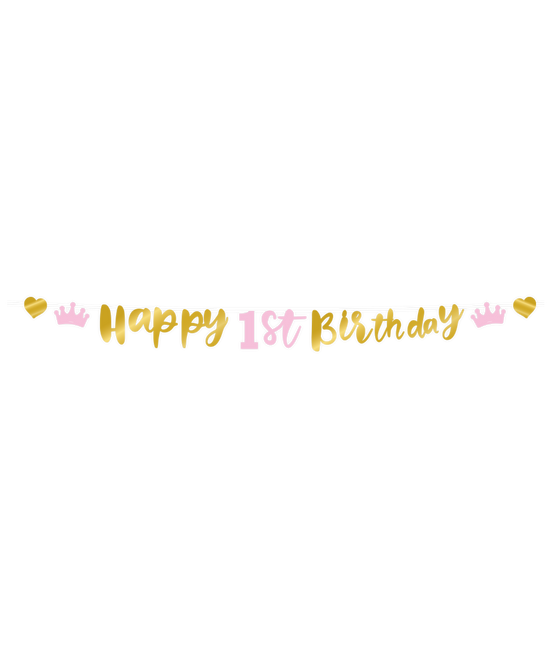 Feliz 1er Cumpleaños Letterslinger Oro Rosa