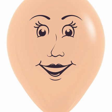 Globos Cara de Mujer Melocotón Colorete 30cm 25pcs