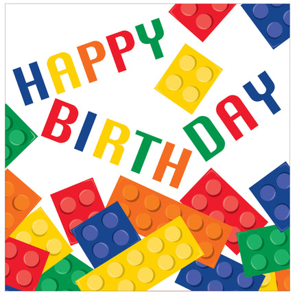 Servilletas Lego Feliz Cumpleaños 33cm 16pcs