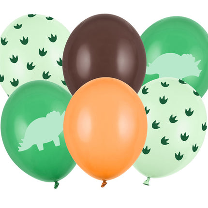 Globos Dinosaurio Verde 30cm 6pcs