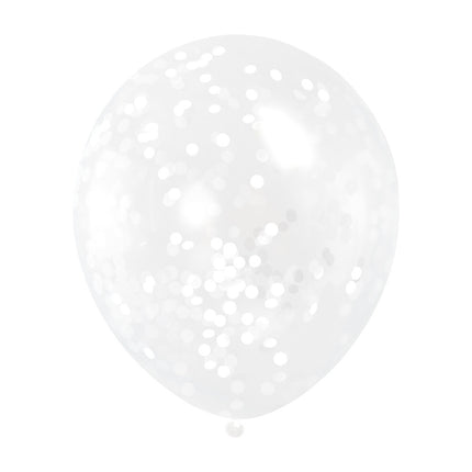 Globos Confeti Blanco 30.5cm 6pcs