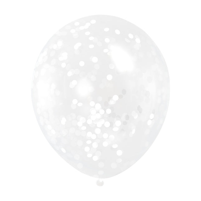 Globos Confeti Blanco 30.5cm 6pcs
