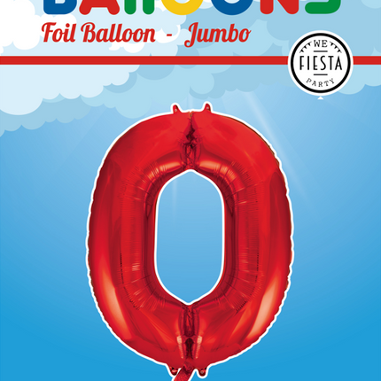 Globo Foil Figura 0 Rojo XL 86cm vacío