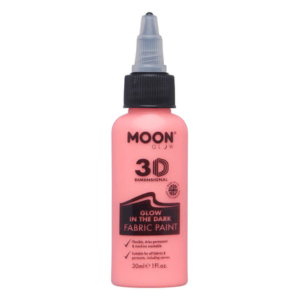 Moon Glow Pintura para Tela que Brilla en la Oscuridad Rojo 30ml