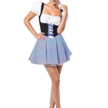 Vestido Dirndl Oktoberfest Cuadros Azul