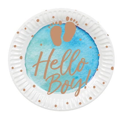 Platos de Papel Hello Boy 23cm 10uds.