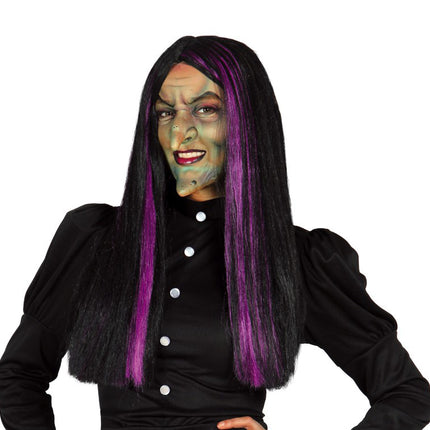 Peluca Halloween Bruja Negra