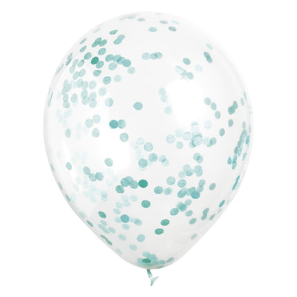 Globos Confeti Turquesa 40cm 6pcs