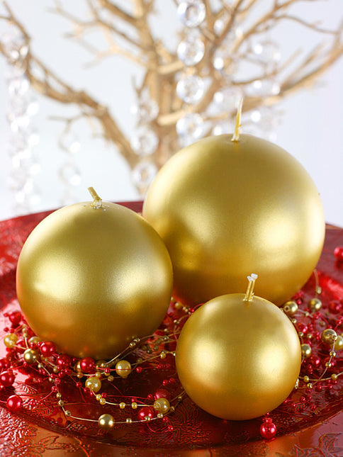 Velas Globo Oro Metálico 8cm 6pcs
