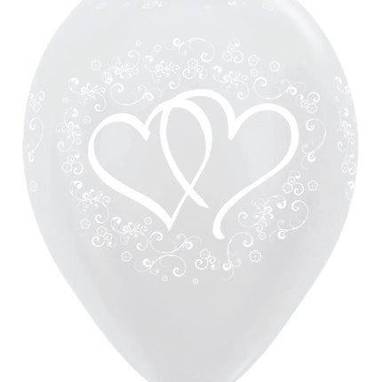 Globos Entwinted Corazones Blanco Perla 30cm 25pcs