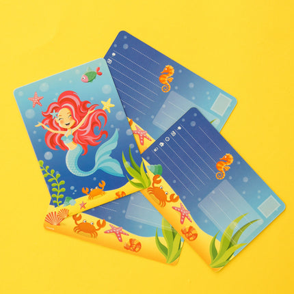 Invitaciones Fiesta Sirena 8pcs