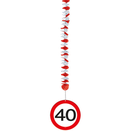 Decoración Colgante 40 Años Señal de Tráfico 75cm 3pcs