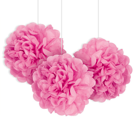 Pompón Rosa 20cm 3pcs