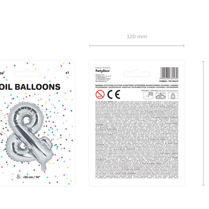 Globo Letra y Plata Vacío 35cm