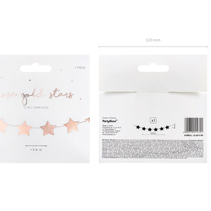 Guirnalda de Estrellas Oro Rosa 3,6m