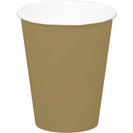 Vasos Dorados Cartón 350ml 8uds.