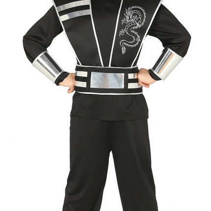 Traje Ninja Niño Negro Plata