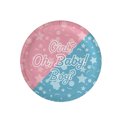 ¡Platos de Revelación de Sexo Oh Baby! 23cm 8pcs