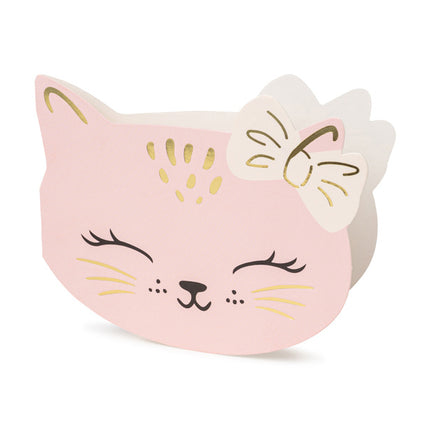 Invitaciones Gato 13cm 6pcs