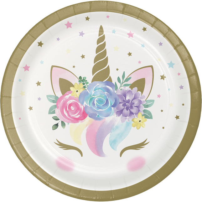Platos Unicornio 18cm 8ud