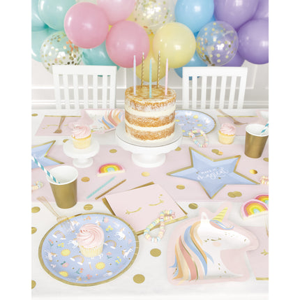 Servilletas Unicornio Oro Rosa 16ud