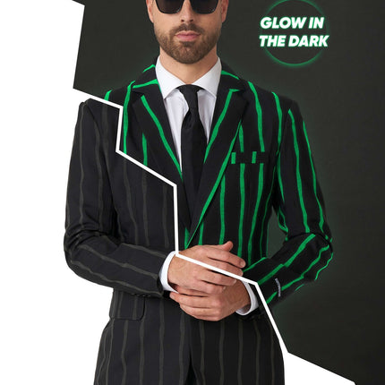 Traje negro a rayas para hombre <tc>Suitmeister</tc>