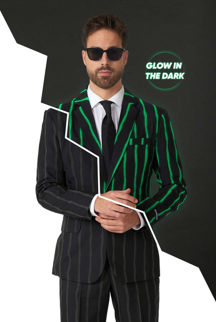 Traje negro a rayas para hombre <tc>Suitmeister</tc>