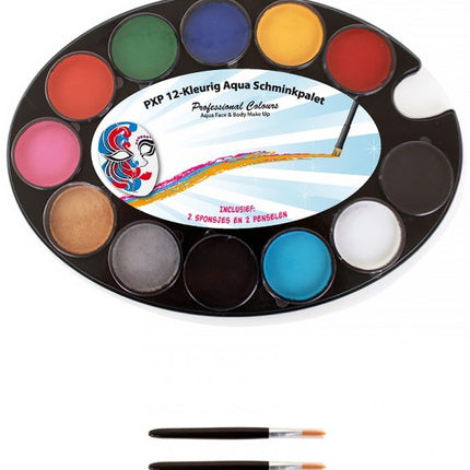 PXP Paleta Básica 12 X 4 Gramos Con 2 Esponjas Y 2 Lápices