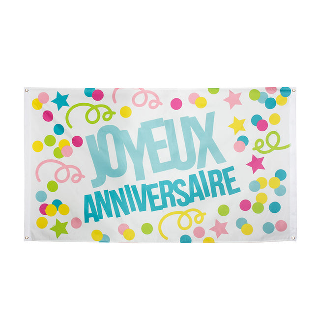 Bandera de Pared Joyeux Anniversaire 1,5m