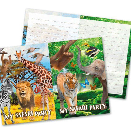 Animales Invitaciones Safari 8pcs