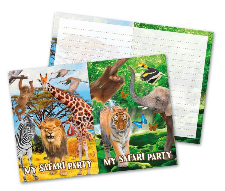 Animales Invitaciones Safari 8pcs