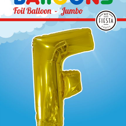 Globo Letra F Oro XL 102cm vacío