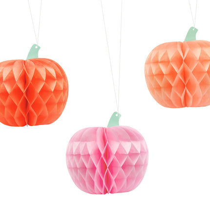 Halloween Panal Calabaza 24cm 3pcs