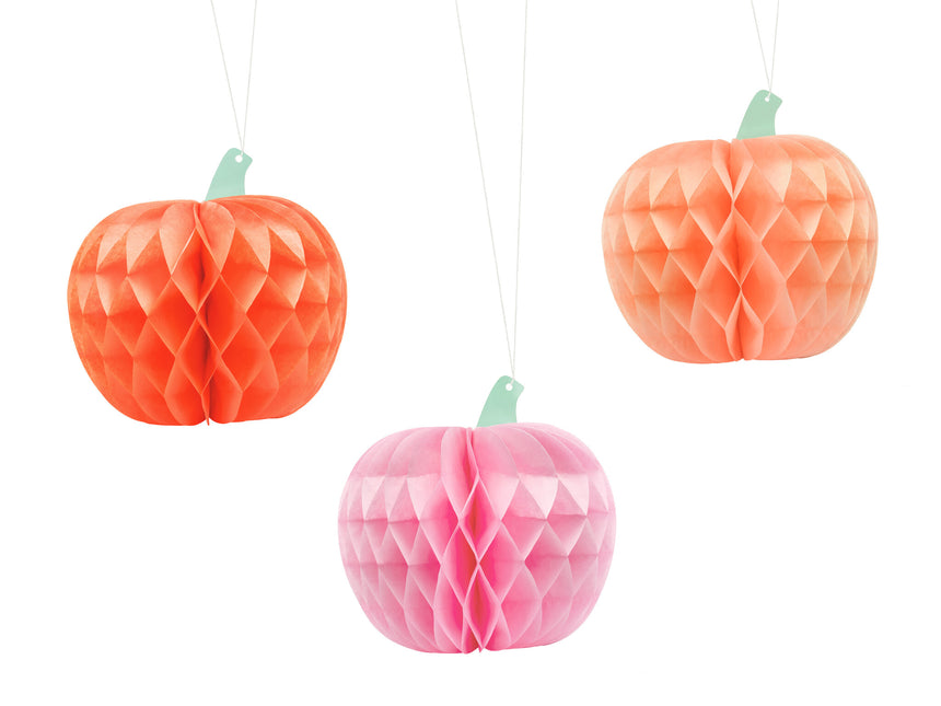 Halloween Panal Calabaza 24cm 3pcs
