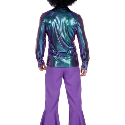 Blusa Disco Azul Morado Metalizado
