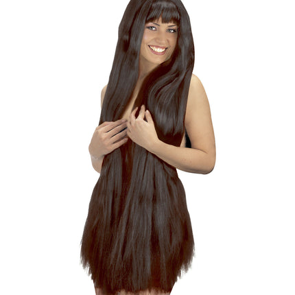 Peluca Negra Larga 100cm