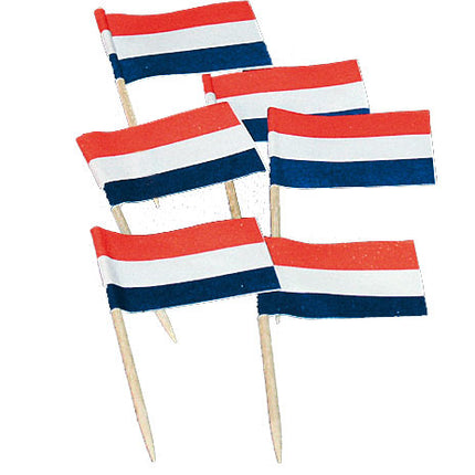 Banderas Rojo-Blanco-Azul 7cm 50pcs
