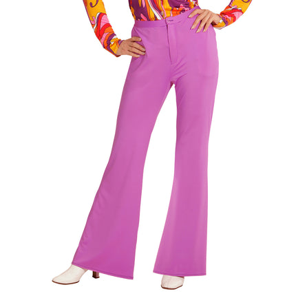 Pantalón Disco 70S Morado Mujer