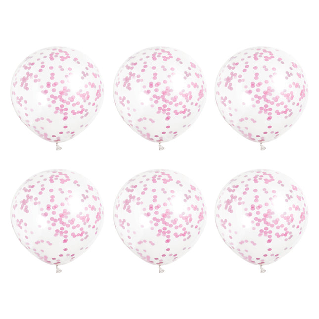 Globos Confeti Rosa 40cm 6pcs