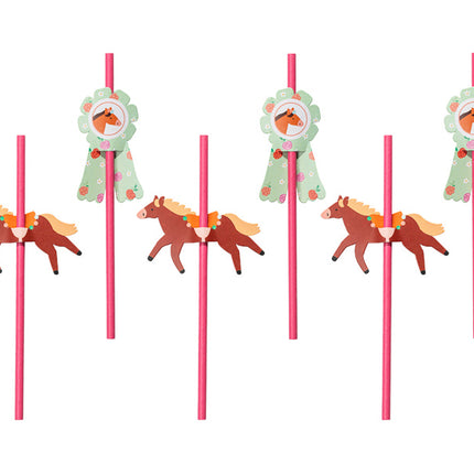 Pajitas Caballo 19,5cm 6pcs
