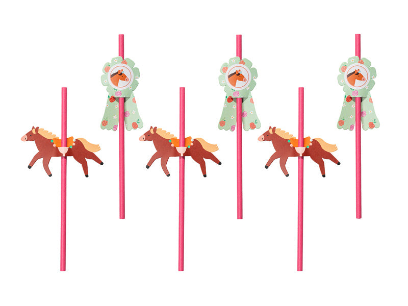 Pajitas Caballo 19,5cm 6pcs