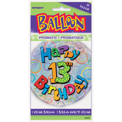 Globo de Helio 13 Años Purpurina 45cm vacío