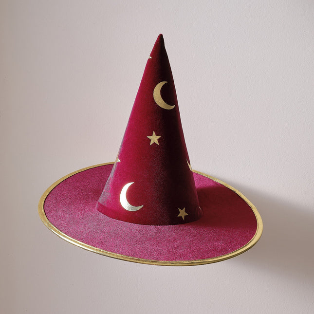 Sombrero de Bruja de Halloween Rojo Burdeos Niño