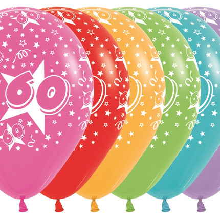 Globos Número 60 Mix 30cm 25pcs